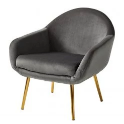 Jack & Alice Fauteuil Milawa - Velours - Gris