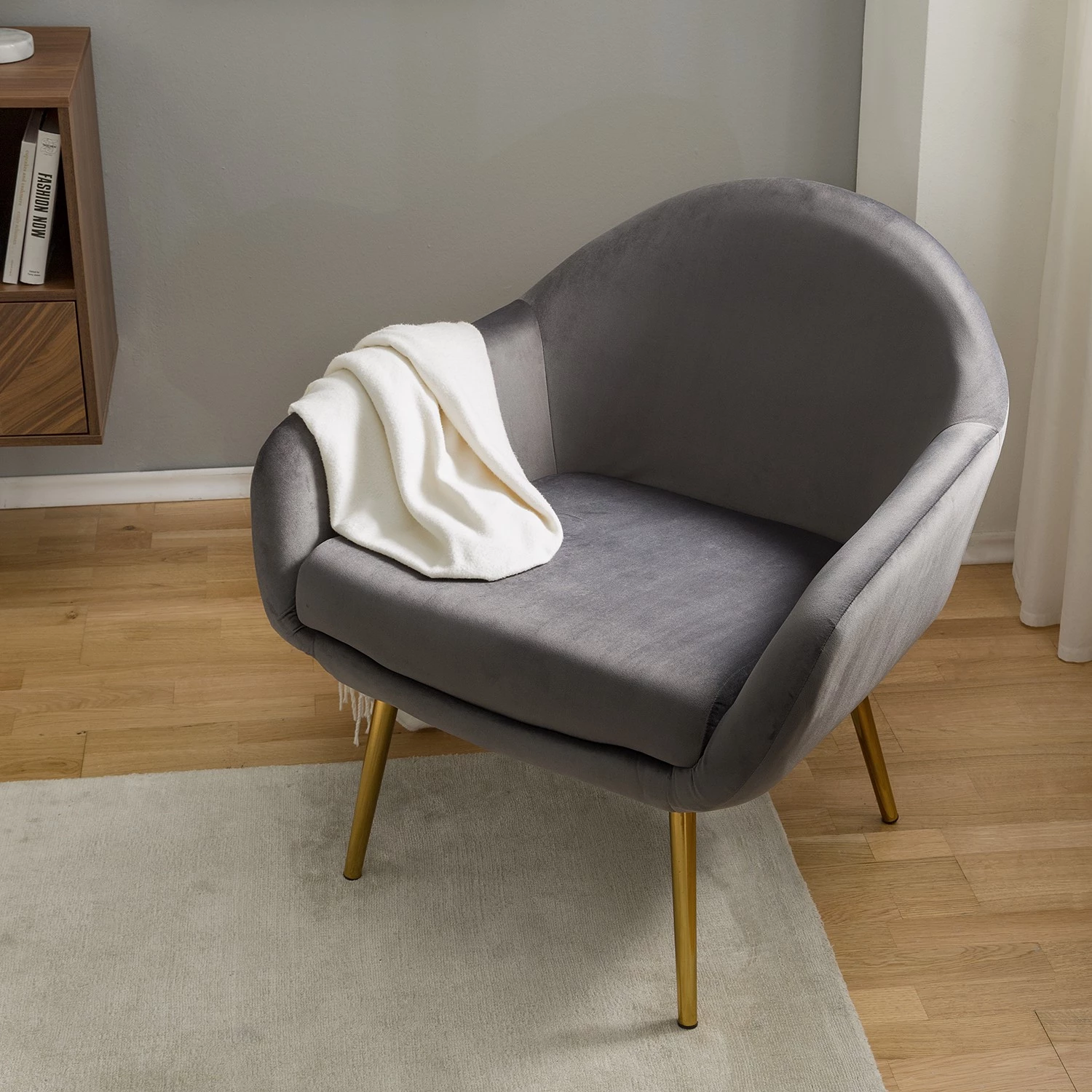 Jack & Alice Fauteuil Milawa - Velours - Gris 6 Jack & Alice Fauteuil Milawa - Velours - Gris – Image 4