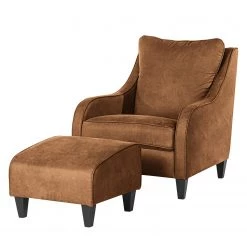 Maison Belfort Fauteuil Wingen I - Velours - Microfibre Bice: Nougat