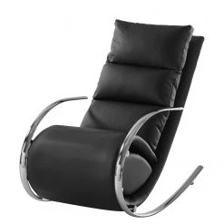 Fredriks Rocking chair Fox II - Imitation cuir - Noir