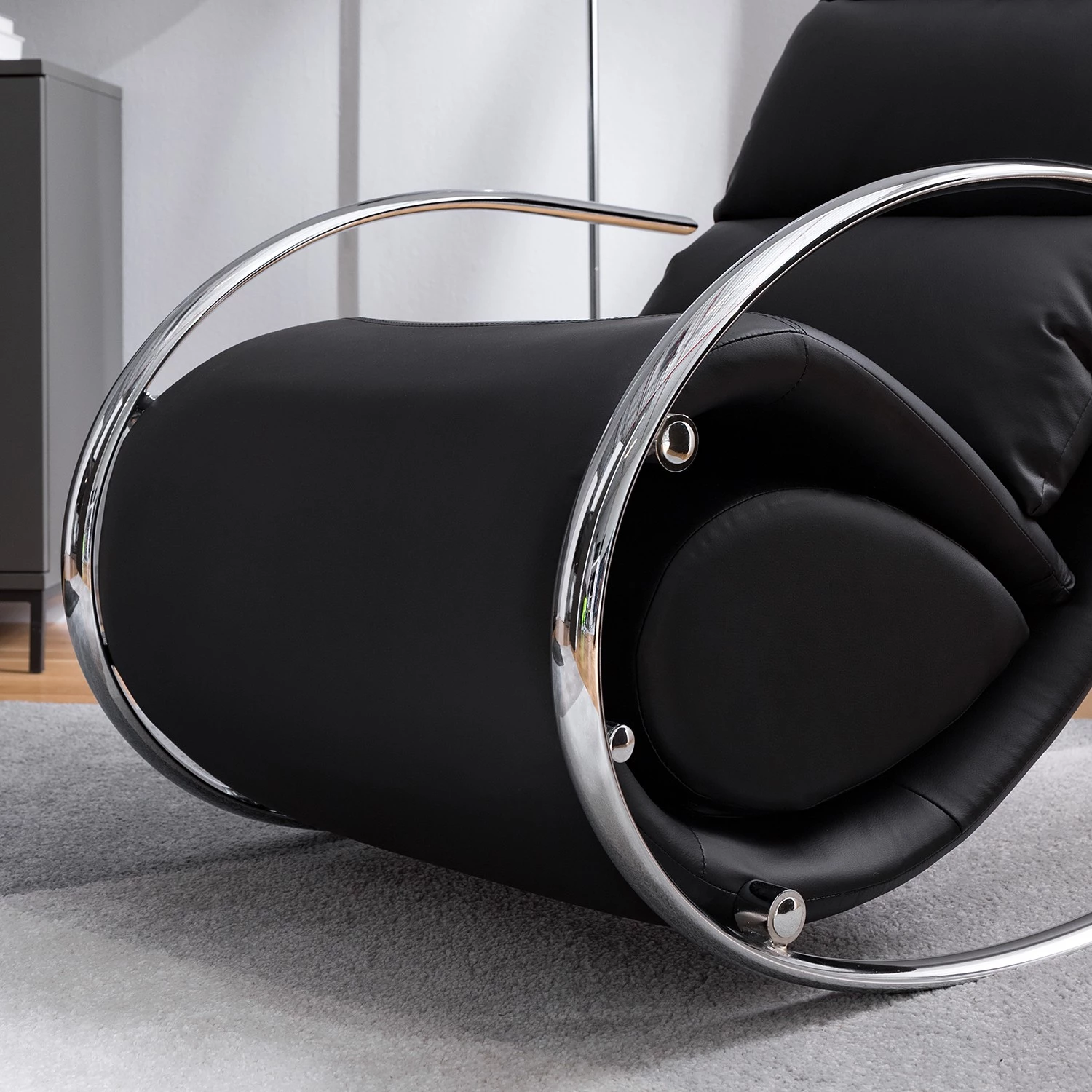 Fredriks Rocking chair Fox II - Imitation cuir - Noir 16 Fredriks Rocking chair Fox II - Imitation cuir - Noir – Image 14