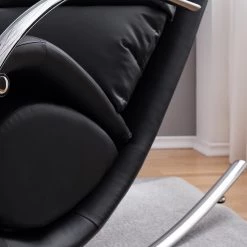 Fredriks Rocking chair Fox II - Imitation cuir - Noir 34 Fredriks Rocking chair Fox II - Imitation cuir - Noir -Pas Cher Fauteuils Magasin 1000199047 210430 12435700007 DETAILS P000000001000199047