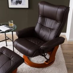 Modoform Fauteuil relax + repose-pieds Westerwald - Cuir véritable / Imitation cuir - Marron -Pas Cher Fauteuils Magasin 1000199059 200621 14592700015 DETAILS P000000001000199059