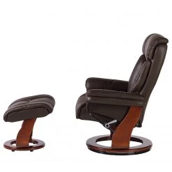 Modoform Fauteuil relax et repose-pieds Rimbach - Cuir véritable / Imitation cuir - Marron -Pas Cher Fauteuils Magasin 1000199060 200618 09570100039 DETAILS P000000001000199060