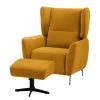 Fredriks Fauteuil Lehi - Velours - Jaune moutarde - Sans fonction - Avec repose-pieds -Pas Cher Fauteuils Magasin 1000199858 200225 14063000884 IMAGE P000000001000199858
