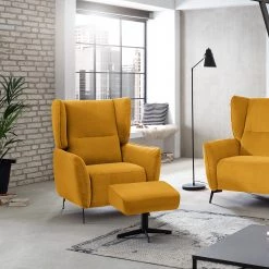 Fredriks Fauteuil Lehi - Velours - Jaune moutarde - Sans fonction - Avec repose-pieds 13 Fredriks Fauteuil Lehi - Velours - Jaune moutarde - Sans fonction - Avec repose-pieds -Pas Cher Fauteuils Magasin 1000199858 200225 14063000886 MOOD DETAILS P000000001000199858 mood
