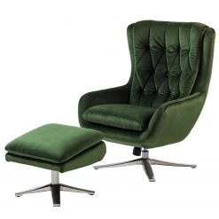 Jack & Alice Fauteuil Bracon - Velours - Vert foncé