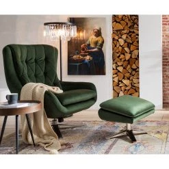 Jack & Alice Fauteuil Bracon - Velours - Vert foncé -Pas Cher Fauteuils Magasin 1000200113 201013 16062600008 MOOD DETAILS P000000001000200113 mood