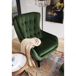 Jack & Alice Fauteuil Bracon - Velours - Vert foncé -Pas Cher Fauteuils Magasin 1000200113 201013 16062600009 MOOD DETAILS P000000001000200113 mood