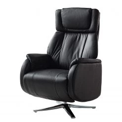 Modoform Fauteuil relax Baroda - Cuir véritable / Imitation cuir - Noir