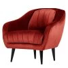 Red Living Fauteuil Margon - Velours - Rouge cerise - Noir -Pas Cher Fauteuils Magasin 1000205680 200227 16251700001 IMAGE P000000001000205680