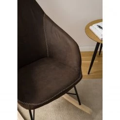 Mørteens Rocking chair Kumia I - Aspect cuir vieilli - Marron -Pas Cher Fauteuils Magasin 1000208983 210426 12270600005 DETAILS P000000001000208983