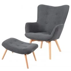 Mørteens Fauteuil Kausala - Tissu - Avec repose-pieds