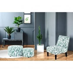 Kayoom Chaises capitonnées Indira V - Tissu / Hêtre massif - Noir / Vert et blanc -Pas Cher Fauteuils Magasin 1000214195 200529 06042400130 MOOD DETAILS P000000001000214195 mood