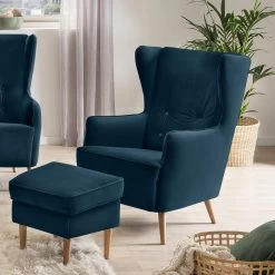 Fredriks Fauteuil Bonham - Velours - Bleu marine -Pas Cher Fauteuils Magasin 1000215336 201209 18161800134 MOOD DETAILS P000000001000215336 mood