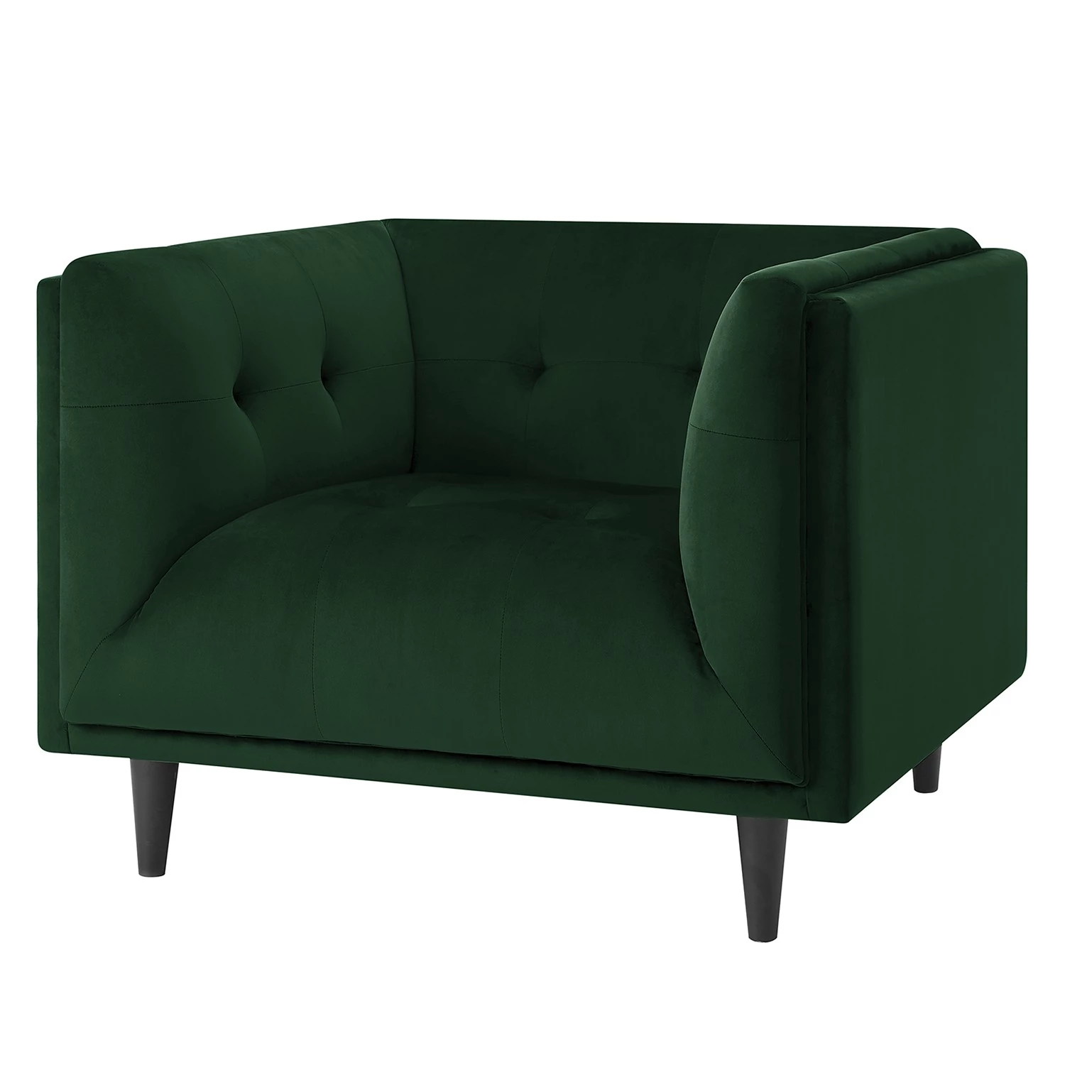 Red Living Fauteuil Botley - Velours - Vert foncé 3 Red Living Fauteuil Botley - Velours - Vert foncé