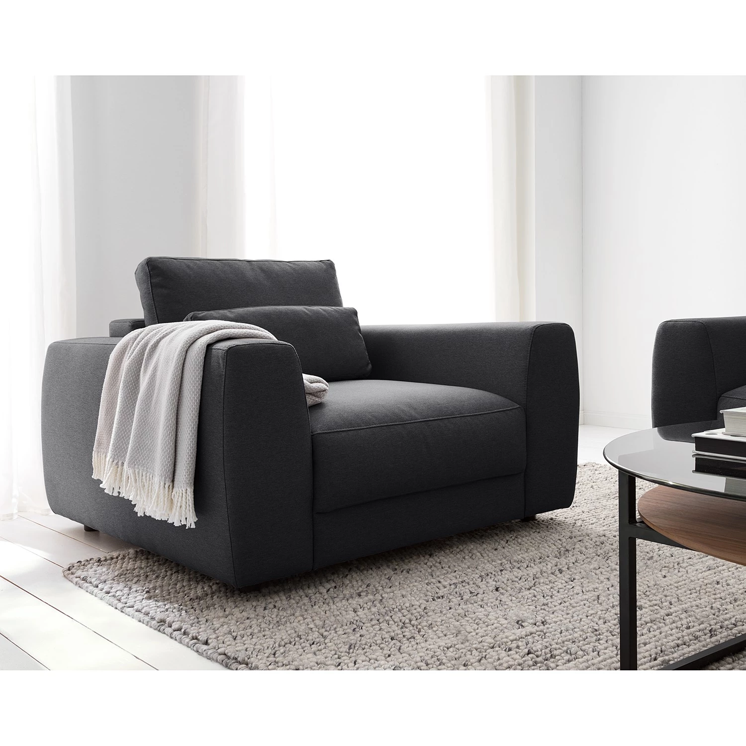 Studio Copenhagen Fauteuil Willows - Tissu Anda II : Gris 4 Studio Copenhagen Fauteuil Willows - Tissu Anda II : Gris – Image 2