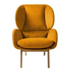 Studio Copenhagen Fauteuil Marols - Velours Shyla: Orange jaune - Chêne clair -Pas Cher Fauteuils Magasin 1000217270 201117 15583900146 DETAILS P000000001000217270