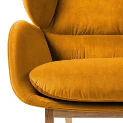 Studio Copenhagen Fauteuil Marols - Velours Shyla: Orange jaune - Chêne clair -Pas Cher Fauteuils Magasin 1000217270 201117 15584000150 DETAILS P000000001000217270