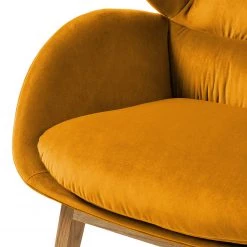 Studio Copenhagen Fauteuil Marols - Velours Shyla: Orange jaune - Chêne clair -Pas Cher Fauteuils Magasin 1000217270 201117 15584000151 DETAILS P000000001000217270