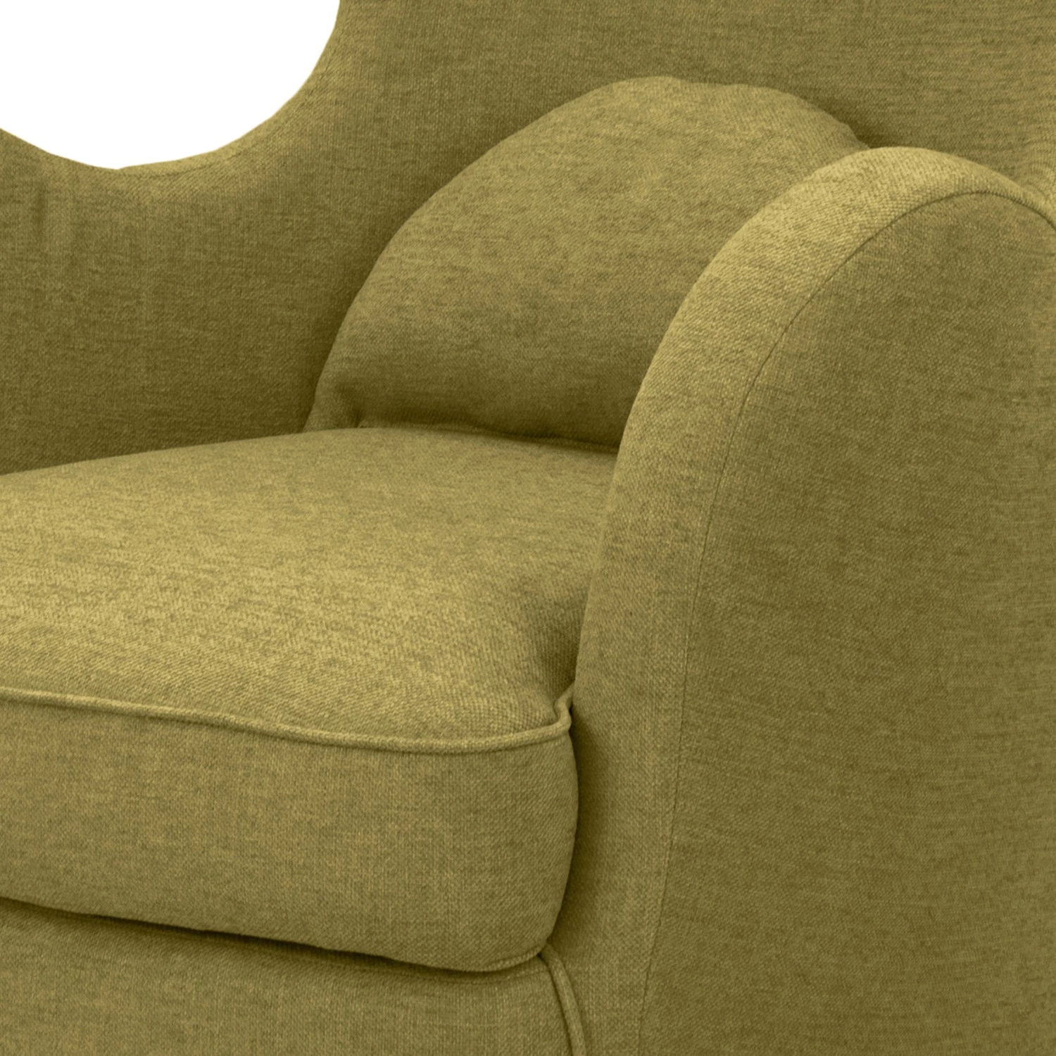 Fauteuil Moulton - Tissu structuré Talta: Vert olive 8 Fauteuil Moulton - Tissu structuré Talta: Vert olive – Image 6