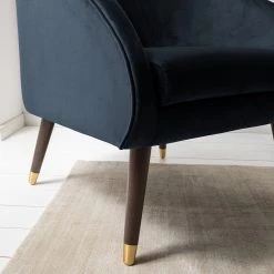 Ridgevalley Fauteuil Volonne - Velours Ravi: Bleu foncé -Pas Cher Fauteuils Magasin 1000227292 210325 06594400030 DETAILS P000000001000227292