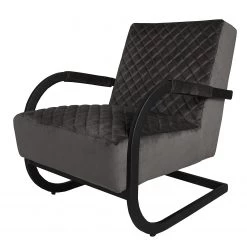 Ars manufacti Fauteuil Liez - Velours - Velours Ravi: Gris