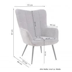 Mørteens Fauteuil Bixby - Velours côtelé - Gris - Sans repose-pieds - Tissu -Pas Cher Fauteuils Magasin 1000235797 210126 13052100008 SKETCH DETAILS P000000001000235797 sketch