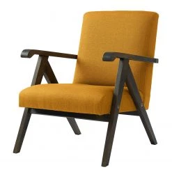 Studio Copenhagen Fauteuil Monklet - Tissu - Tissu Ekta: Jaune moutarde - Hêtre foncé