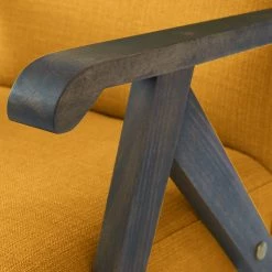 Studio Copenhagen Fauteuil Monklet - Tissu - Tissu Ekta: Jaune moutarde - Hêtre foncé -Pas Cher Fauteuils Magasin 1000244920 210225 13025200112 DETAILS P000000001000244920