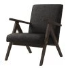Studio Copenhagen Fauteuil Auklet - Tissu - Tissu Anait: Noir - Hêtre foncé