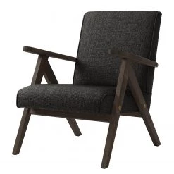Studio Copenhagen Fauteuil Auklet - Tissu - Tissu Anait: Noir - Hêtre foncé