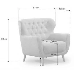 Ridgevalley Fauteuil Mansac - Tissage à plat - Tissu Gila: Gris clair -Pas Cher Fauteuils Magasin 1000253753 210419 14570200238 SKETCH DETAILS P000000001000253753 sketch