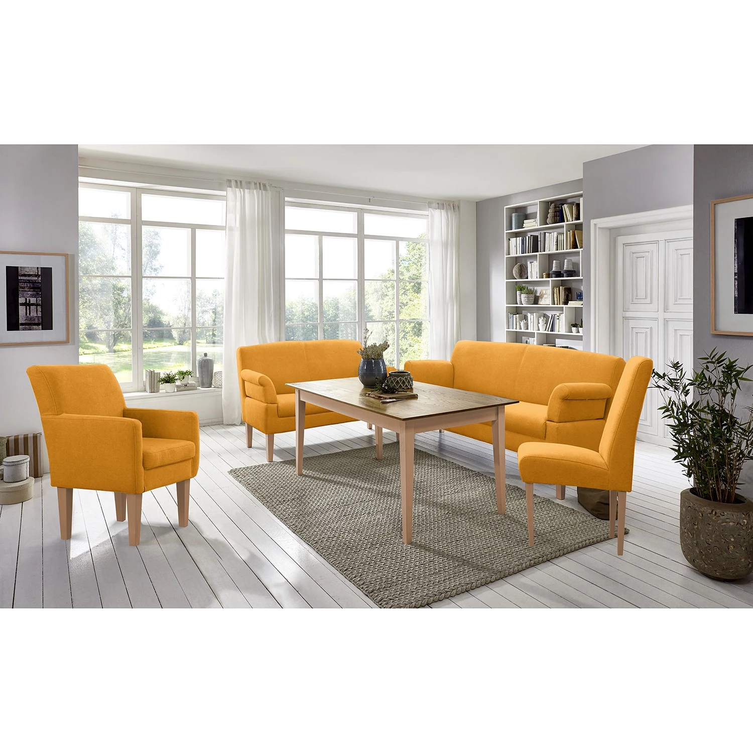 Loftscape Fauteuil Gramont - Tissu Eteri: Jaune moutarde 4 Loftscape Fauteuil Gramont - Tissu Eteri: Jaune moutarde – Image 2