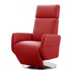 Fredriks Fauteuil relax Bosville - Cuir véritable - Cuir Pua: Rouge - Fonction relaxation - Réglage électrique : 2 moteurs avec batterie