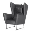 Bizzarto Fauteuil Caleta - Tissu - Velours Onoli: Anthracite