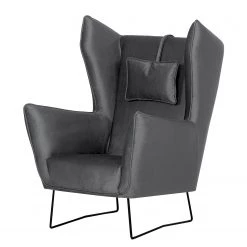 Bizzarto Fauteuil Caleta - Tissu - Velours Onoli: Anthracite