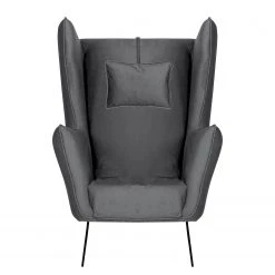 Bizzarto Fauteuil Caleta - Tissu - Velours Onoli: Anthracite -Pas Cher Fauteuils Magasin 1000256766 210427 09293800340 DETAILS P000000001000256766