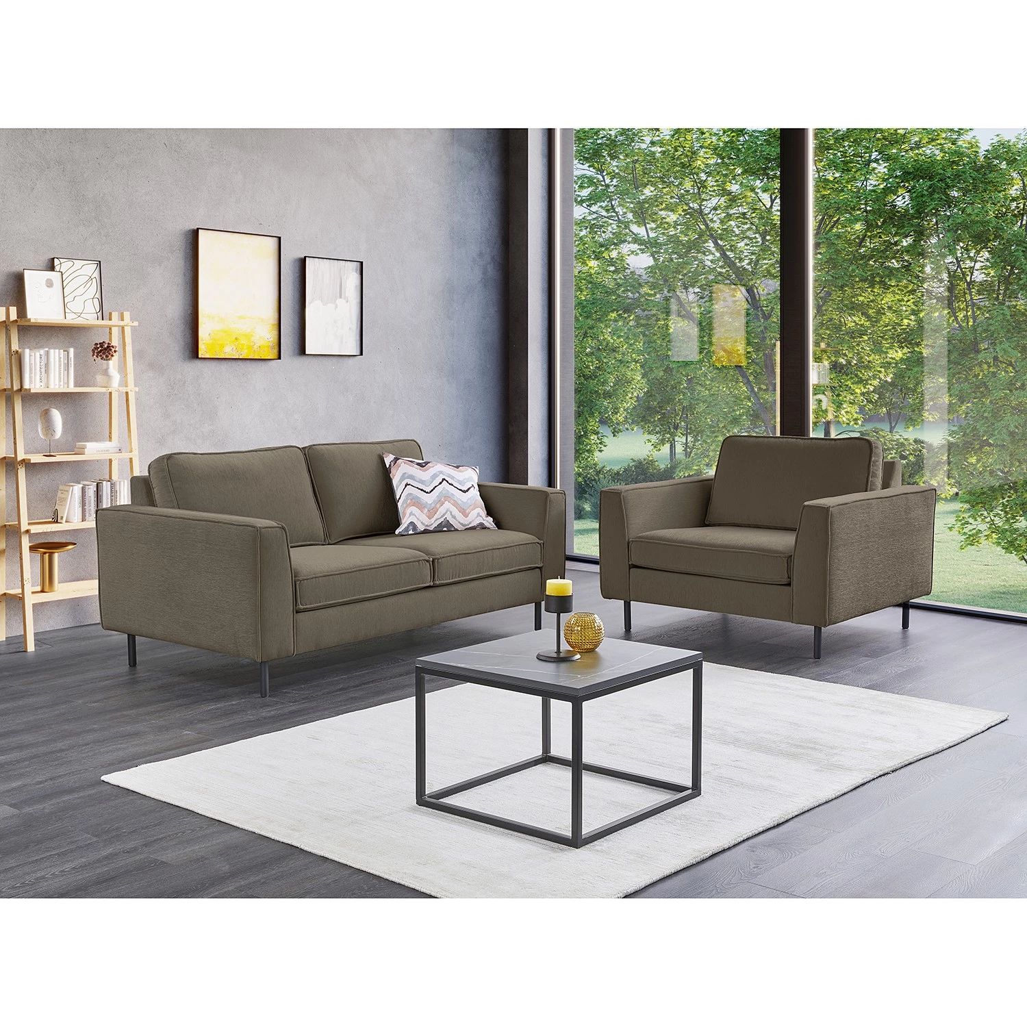 Mørteens Fauteuil Monblanc - Tissu - Tissu Velia: Gris marron 5 Mørteens Fauteuil Monblanc - Tissu - Tissu Velia: Gris marron – Image 3