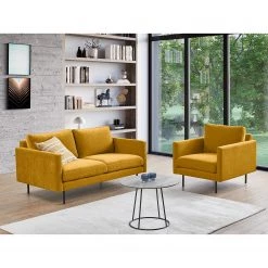 Mørteens Fauteuil Landos - Tissu Velia: Jaune maïs -Pas Cher Fauteuils Magasin 1000265009 210827 06180400352 MOOD DETAILS P000000001000265009 mood