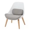 Mørteens Fauteuil Evie I - Matière plastique et tissu / Hêtre massif - Blanc et gris / Hêtre -Pas Cher Fauteuils Magasin 1000273470 220420 010 IMAGE P000000001000273470