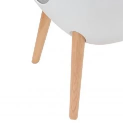 Mørteens Fauteuil Evie I - Matière plastique et tissu / Hêtre massif - Blanc et gris / Hêtre -Pas Cher Fauteuils Magasin 1000273470 220420 055 DETAILS P000000001000273470