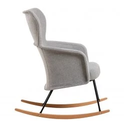 Mørteens Rocking chair Felin - Tissu / Métal / Hêtre massif - Gris / Noir / Hêtre -Pas Cher Fauteuils Magasin 1000273480 220420 035 DETAILS P000000001000273480