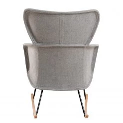 Mørteens Rocking chair Felin - Tissu / Métal / Hêtre massif - Gris / Noir / Hêtre -Pas Cher Fauteuils Magasin 1000273480 220420 040 DETAILS P000000001000273480