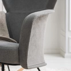 Mørteens Rocking chair Felin - Tissu / Métal / Hêtre massif - Gris / Noir / Hêtre -Pas Cher Fauteuils Magasin 1000273480 220912 024 MOOD DETAILS P000000001000273480 mood