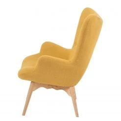 Mørteens Fauteuil Gimli - Tissu / Frêne massif - Jaune moutarde -Pas Cher Fauteuils Magasin 1000273485 220420 035 DETAILS P000000001000273485