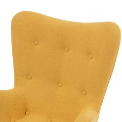 Mørteens Fauteuil Gimli - Tissu / Frêne massif - Jaune moutarde -Pas Cher Fauteuils Magasin 1000273485 220420 050 DETAILS P000000001000273485