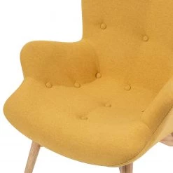 Mørteens Fauteuil Gimli - Tissu / Frêne massif - Jaune moutarde -Pas Cher Fauteuils Magasin 1000273485 220420 055 DETAILS P000000001000273485