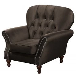 Red Living Fauteuil Dassel - Velours - Velours Onoli: Espresso