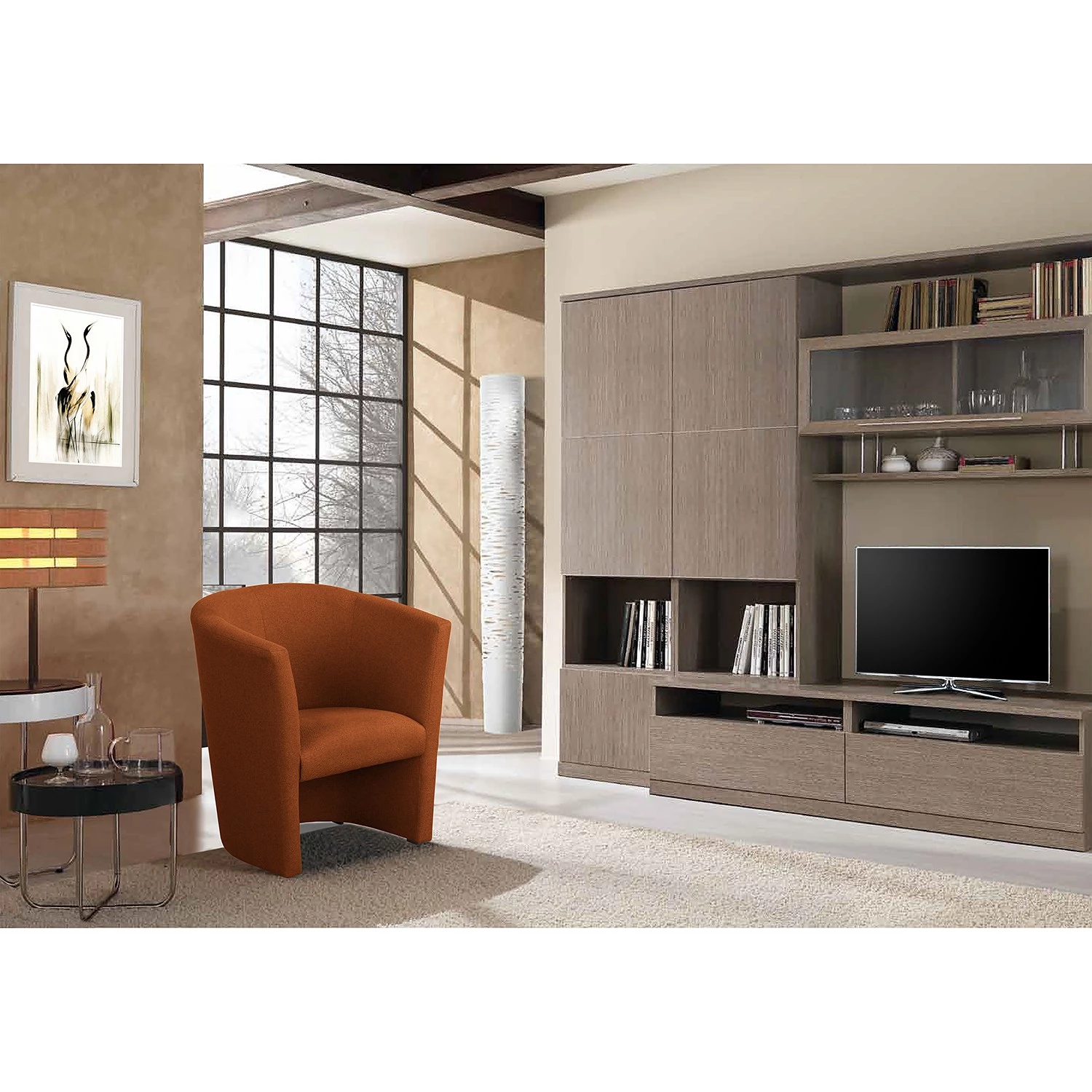 Red Living Fauteuil Danilo - tissu structuré - Tissu structuré Grada: Marron 4 Red Living Fauteuil Danilo - tissu structuré - Tissu structuré Grada: Marron – Image 2